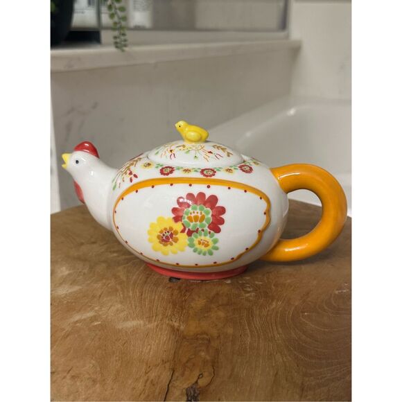 Anthropologie Biscuit Chicken Teapot - Picture 1 of 5